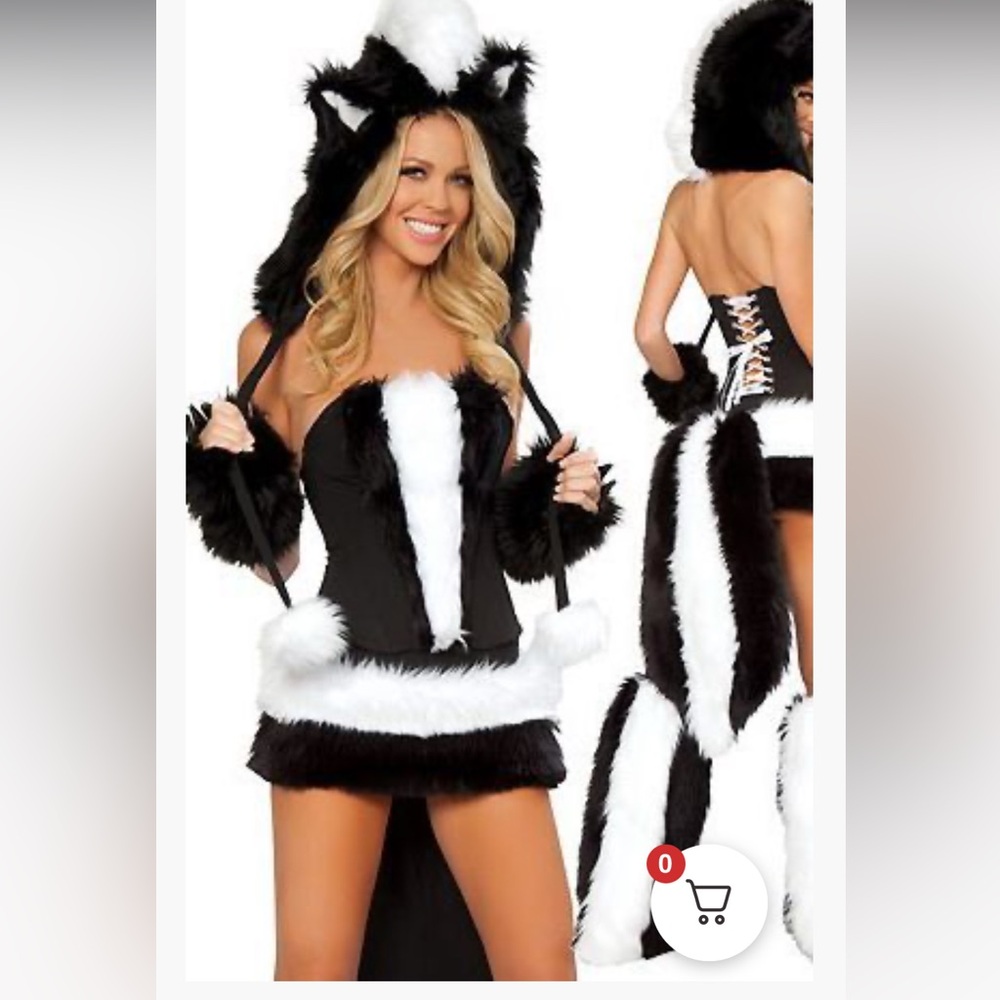 Women Sexy Halloween Skunk Costume